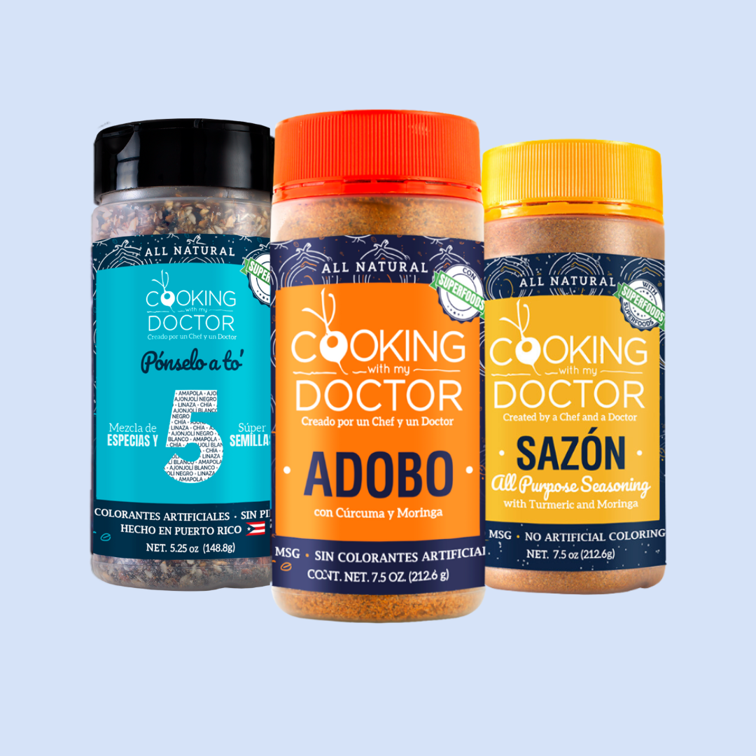 PAQUETE COMBINADO DE 3: Adobo, Todo Bagel, Condimento Multiusos