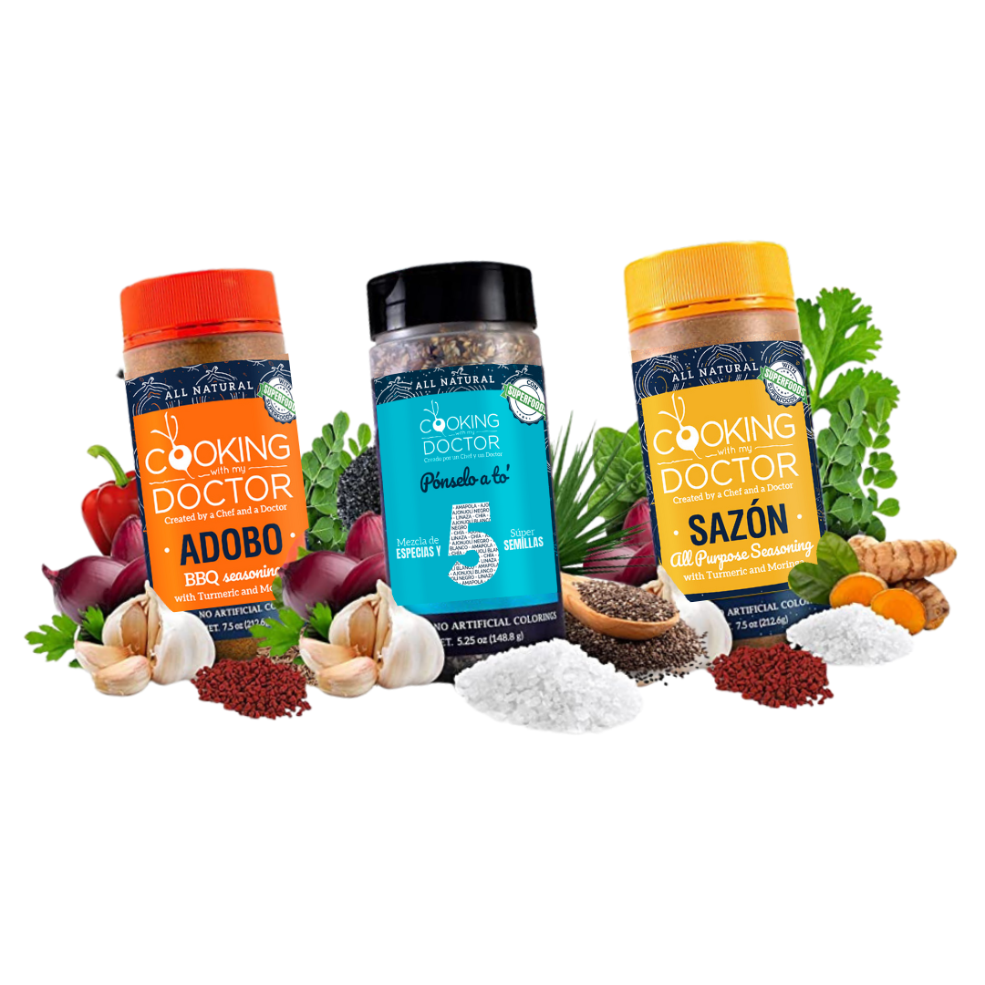 PAQUETE COMBINADO DE 3: Adobo, Todo Bagel, Condimento Multiusos