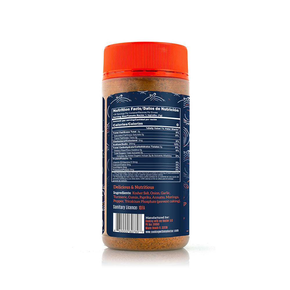 Condimento Adobo BBQ con Cúrcuma y Moringa
