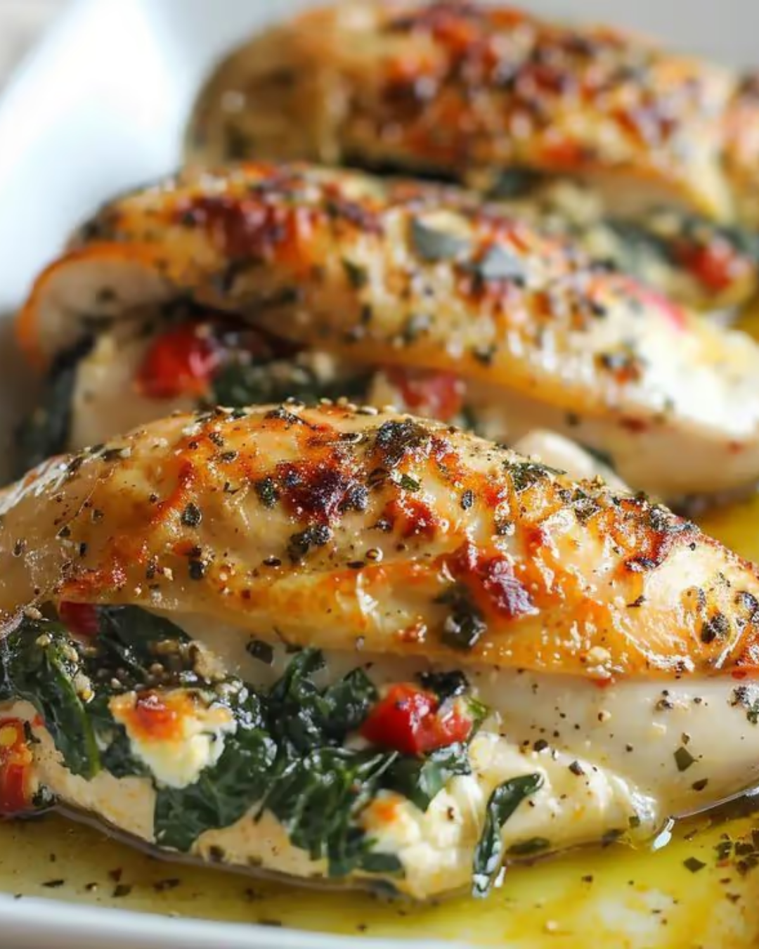 Chicken Breast Stuffed with Sweet Plantains, Spinach, and Mozzarella Cheese