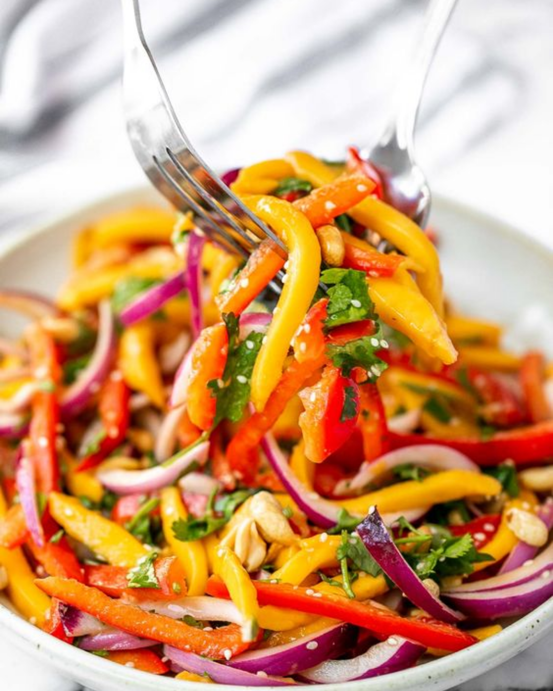 Mango Thai Salad with Fresh Mint & Cilantro