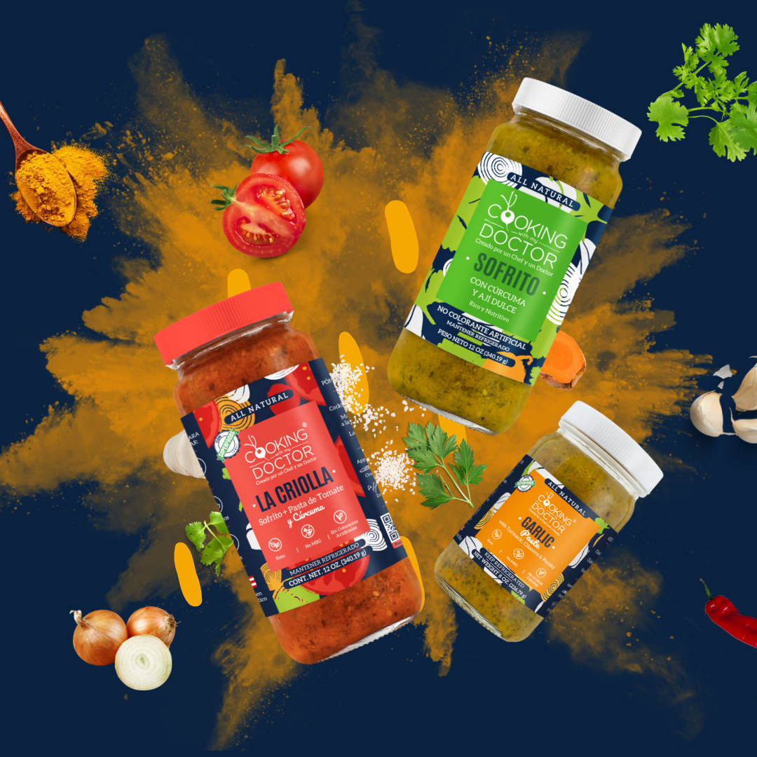 NEW 🔥 EL TRIO DEL SABOR - Garlic Paste, La Criolla Sofrito with Turmeric & Ají Dulce